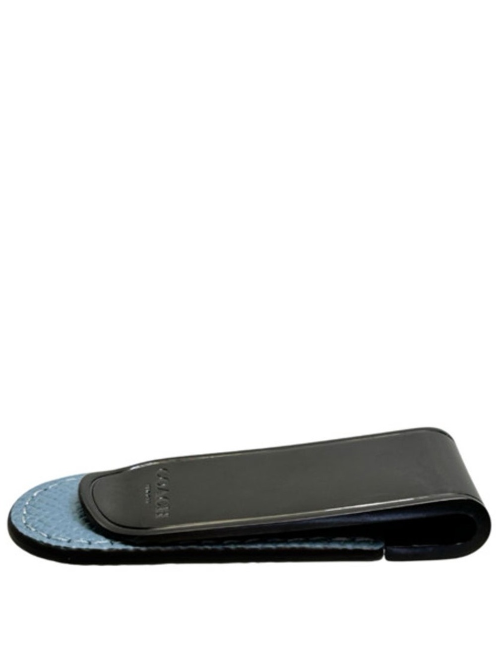 Coach Light Blue Leather Money Clip NWOT - Picture 5 of 6